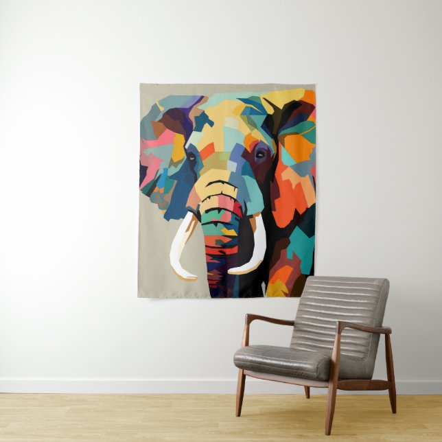 Elefantenkunst Wandteppich (Beispiel)