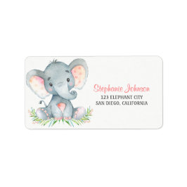 Elefantenmädchen Adressaufkleber