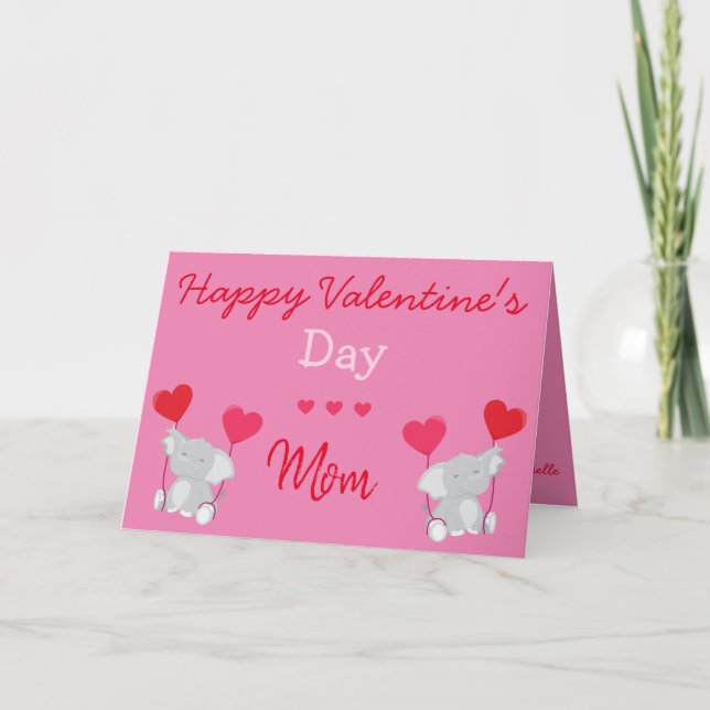 Elefantenmotiv Valentine für Mama Karte (Vorderseite)