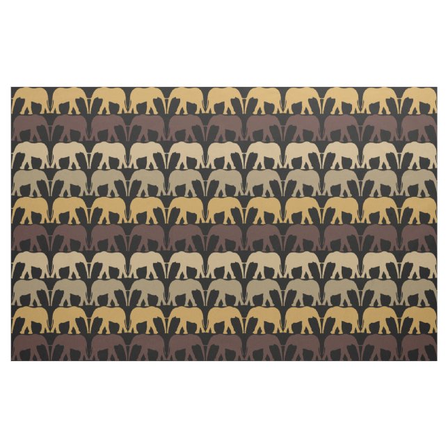 Elefantenmuster auf schwarz stoff (Fat Quarter (45,7 x 55,9 cm))