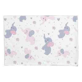 Elefantenmuster aus niedlichem Cartoon Kissenbezug