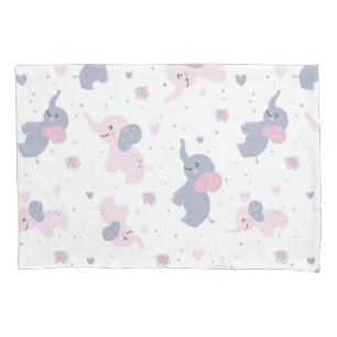 Elefantenmuster aus niedlichem Cartoon Kissenbezug