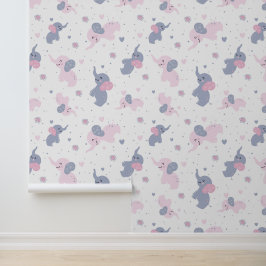 Elefantenmuster aus niedlichem Cartoon Tapete