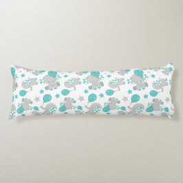 Elefantenmuster, Niedliche Elefanten - Blau grau Seitenschläferkissen