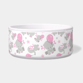 Elefantenmuster, Niedliche Elefanten - rosa grau Napf