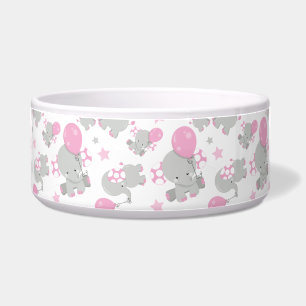 Elefantenmuster, Niedliche Elefanten - rosa grau Napf