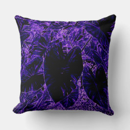 Elefantenohr-Blätter in Tief Lila Kissen