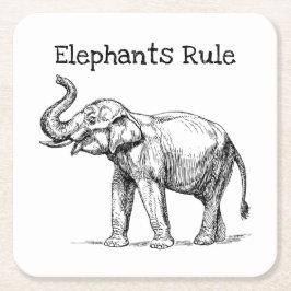 Elefantenregel Rechteckiger Pappuntersetzer