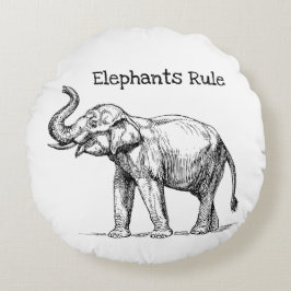 Elefantenregel Rundes Kissen