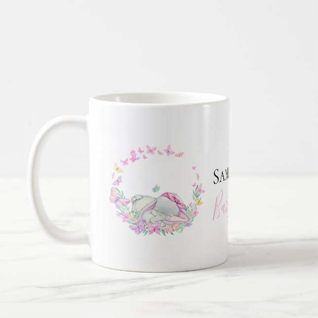Elefantenrosa Schmetterlinge Kaffee Tasse (Links)