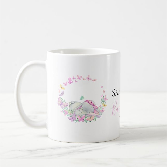 Elefantenrosa Schmetterlinge Kaffee Tasse (Links)