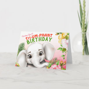 Elefantensafari-Geburtstag Karte