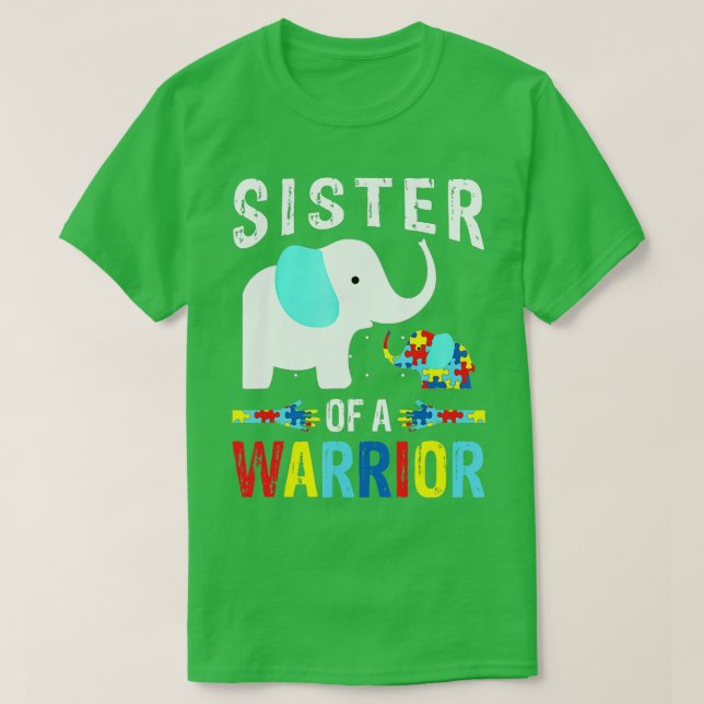 ElefantenSchwester eines Kriegerpuzzle Autismus Aw T-Shirt (Design vorne)