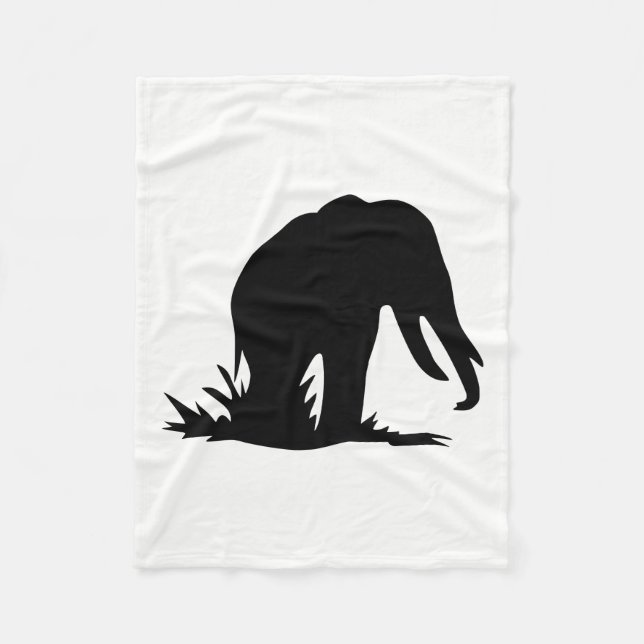 Elefantensilhouette Fleecedecke (Vorderseite)