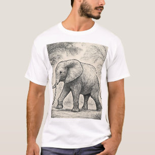 Elefantenskizze zu Fuß - Art der Natur T-Shirt