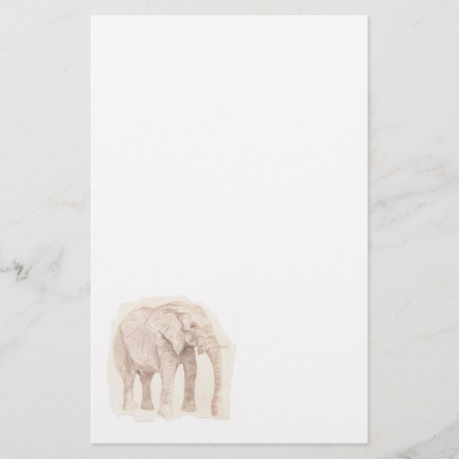 Elefantenskizzenkunst  briefpapier (Vorderseite)