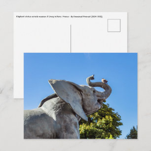 Elefantenskulptur außerhalb des Museums d'Orsay in Postkarte