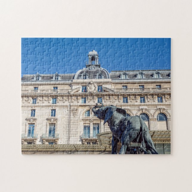 Elefantenstatue außerhalb des Museums d'Orsay in P Puzzle (Horizontal)