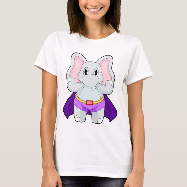 Elefantensuperhelden-Umhang T-Shirt (Vorderseite)