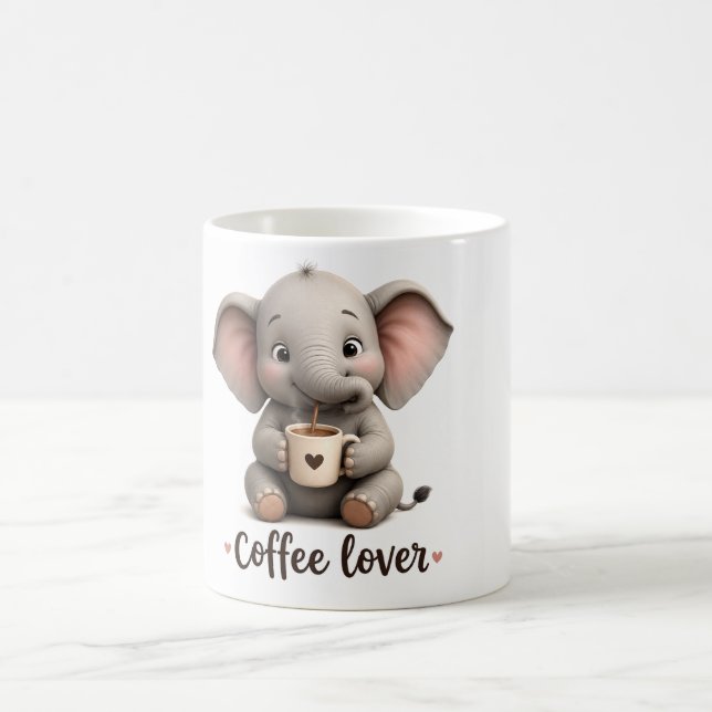 Elefantentasse für Kaffeeliebhaber Kaffeetasse (Mittel)