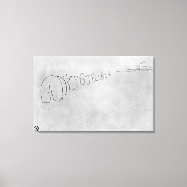 Elefantentheorie, 1896 leinwanddruck (Vorderseite)