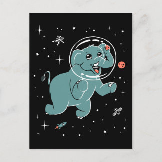 Elefantentiere im Weltraum Postkarte