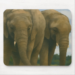 Elefantenunternehmen in Savannah Light Mousepad