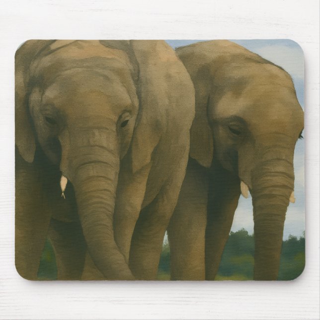 Elefantenunternehmen in Savannah Light Mousepad (Vorne)