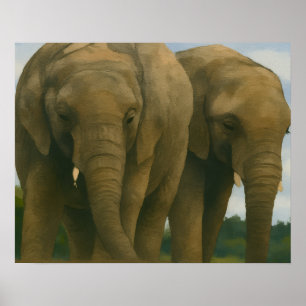 Elefantenunternehmen in Savannah Light Poster