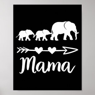 Elefantin mit 2 Babys Kindern Mutter von zwei süße Poster