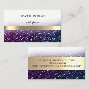 Elegan Modern Ombre Glittery Bokeh ,Gold Streifen Visitenkarte