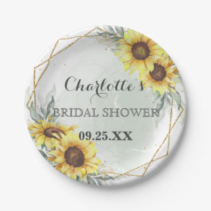 Elegan Watercolor Brautparty Pappteller