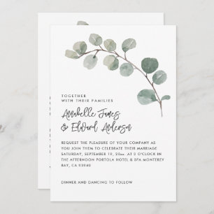 Elegan Wedding Eukalyptus Details, Einladung chic