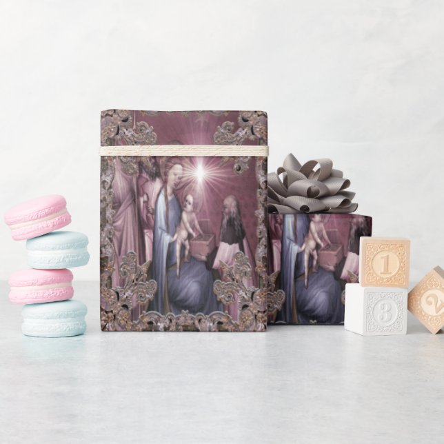 Elegana A King ist Geborenes Baby Jesus Weihnachte Geschenkpapier (Babyparty)