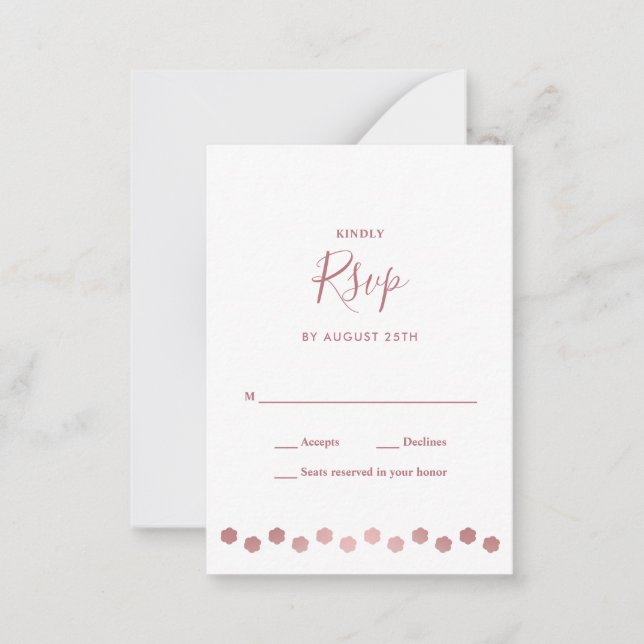 Eleganalize Rose Gold Dog Pet Wedding RSVP Mitteilungskarte (Vorderseite)