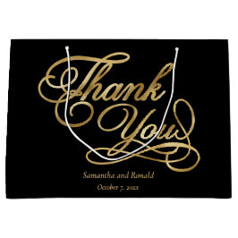 EleganBlack and Imitats Gold Calligraphy Vielen Da Große Geschenktüte