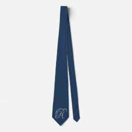 Eleganblau und Silver Gray Monogram R Krawatte
