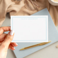 EleganBlue Two Border Minimalistisch Monogram Name