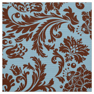 Eleganbraun & hellblauer Damaskus Stoff