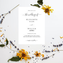 Elegance Black Calligraphy Script Minimal Wedding Einladung
