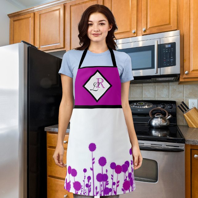 Elegance Blooms: Personalisiertes Monogramm Schürze (Von Creator hochgeladen)