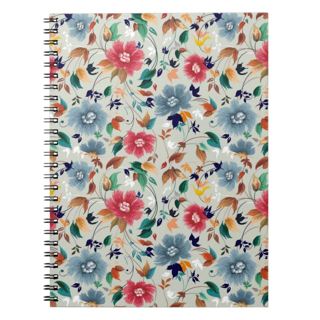 Elegance Blooms: Vintager Hintergrund Notizblock (Vorderseite)