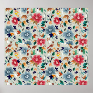 Elegance Blooms: Vintager Hintergrund Poster