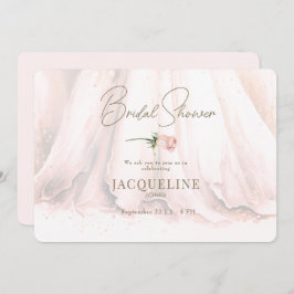 Elegance Blush Rose Wedding Dress Brautparty Einladung