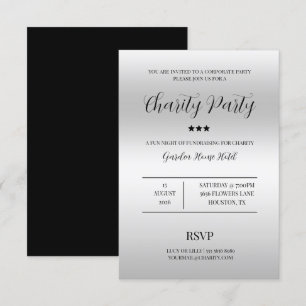 Elegance & Class Silver Wohltätigkeit Party Einladung