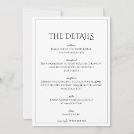 Elegance Classic Text basiert auf den Details Einladung