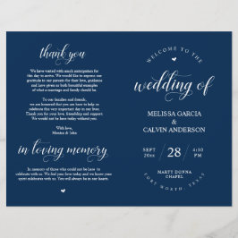 Elegance Classy Wedding Zeremony Foldable Programm
