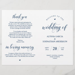 Elegance Classy Wedding Zeremony Foldable Programm