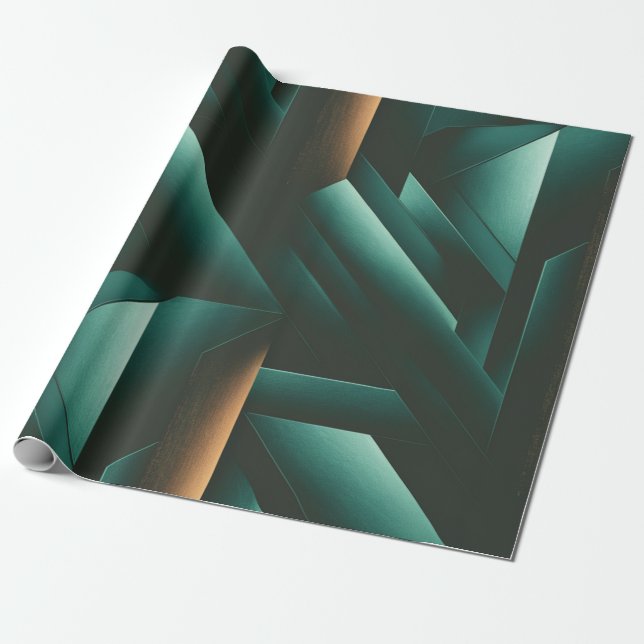 Elegance Dark Geometric Muster Geschenkpapier (Ungerollt)