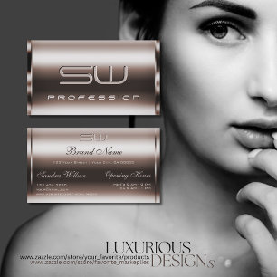 Elegance Dark Rose Gold und Imitate 3D Initials No Visitenkarte